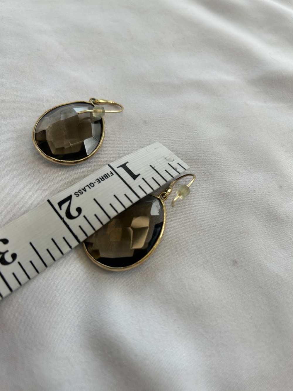 Stella & Dot Smoky Quartz Faceted Drop Earrings - Picture 4 of 5